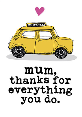 Taxi Mother's Day Card