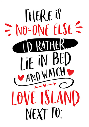 Lie in Bed Valentine's Day Card
