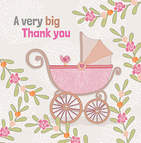 Baby Girl Thank You Card