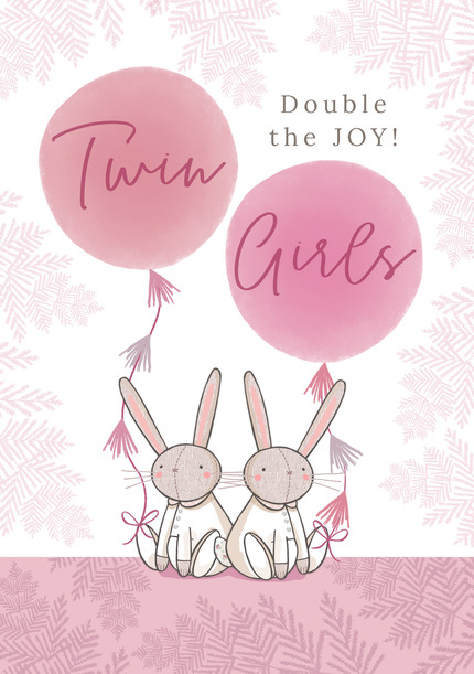 Twin Girls Double The Joy Card