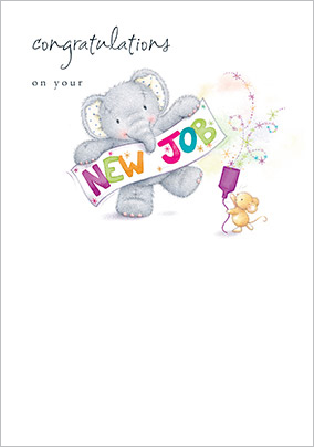 Elephant & Mouse New Job Congratulations Card