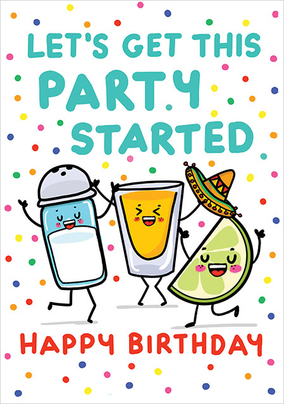 Shots Lets Get This Party Started Card