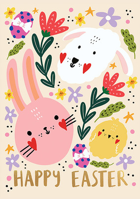 Cute Trio Easter Card