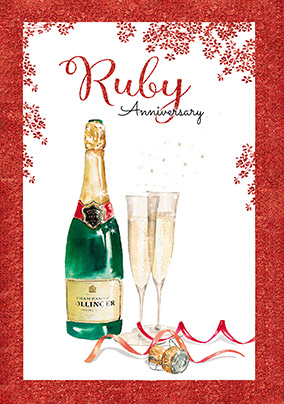 Ruby Wedding Anniversary Card