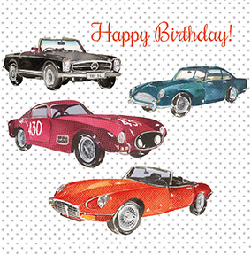 Classic Cars Birthday Card - Nigel Quiney