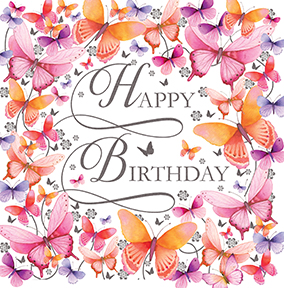 Butterfly Border Birthday Card | Funky Pigeon