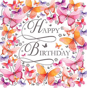 Butterfly Border Birthday Card