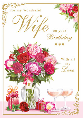 Wonderful Wife on Your Birthday Card