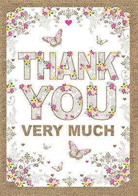 Thank You Very Much Floral Card | Funky Pigeon