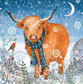 Highland Cow Christmas Card