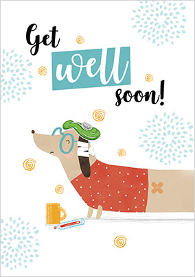 Get Well Soon Sausage Dog Card