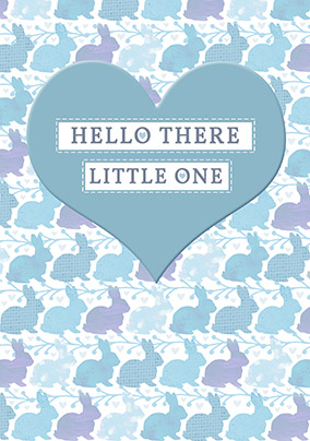 Hello There Little One - Baby Boy Card