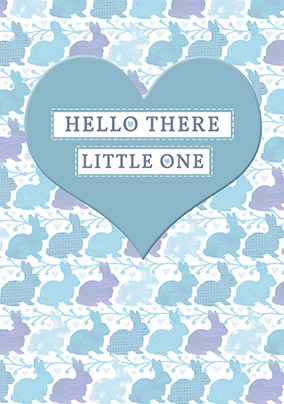 Hello There Little One - Baby Boy Card