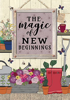 New Beginnings Pink Retirement Card