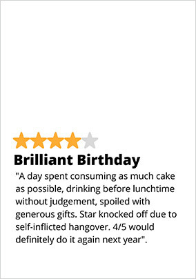 Review Brilliant Birthday Card