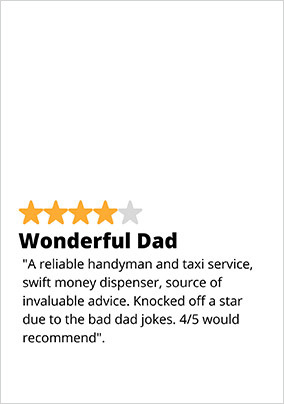 Wonderful Dad Birthday Card