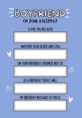 Boyfriend on Your Birthday Card