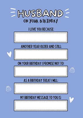 Husband On Your Birthday Card