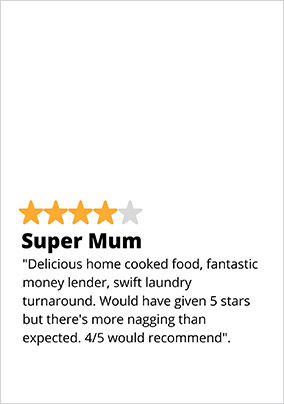 Super Mum Review Mother's Day Card