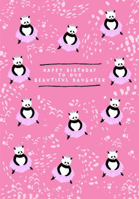 Beautiful Daughter Panda Birthday Card