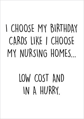 Low Cost in a Hurry Birthday Card