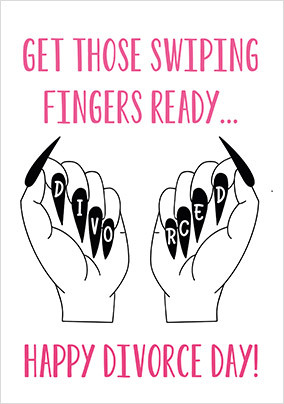 Swiping Fingers Divorce Card