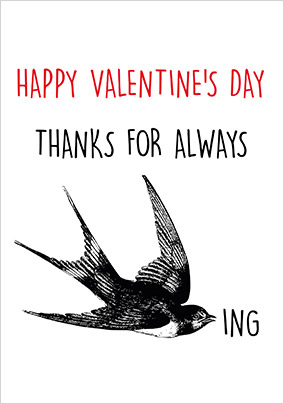 Swallow Valentine's Day Card