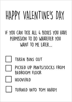 Tick All Four Boxes Valentine's Day Card