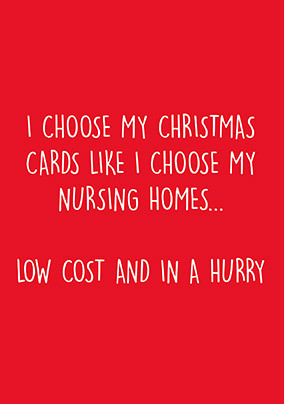 Low Cost In a Hurry Christmas Card