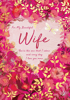 Happy Anniversary Floral Wife Card