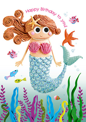 Happy Birthday Mermaid Card