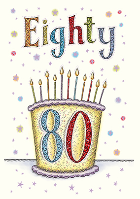 80th Birthday Card - Neapolitan