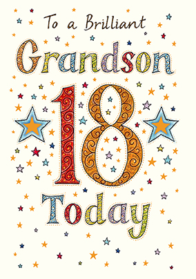 Brilliant Grandson 18th Birthday Card - Neapolitan | Funky Pigeon