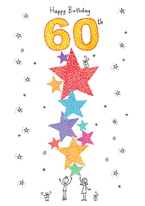 Happy 60th Birthday Card - Sugar Pips