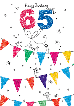 Happy 65th Birthday Card - Sugar Pips