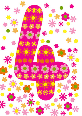 4th Birthday Card - Portobello
