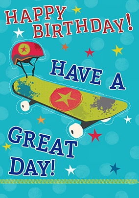 Boys Skateboard Birthday Card