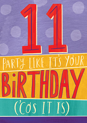 11 Party Birthday Card