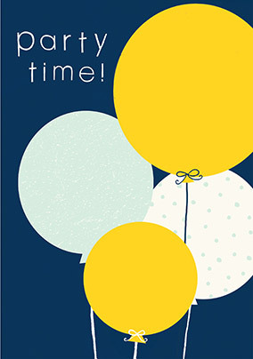 Party Time Balloons Birthday Card
