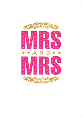 Mrs and Mrs Wedding Card