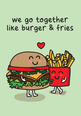 Burger and Fries Anniversary Card