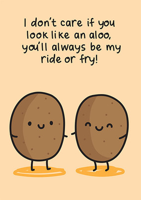 I Don't Care Aloo Birthday Card