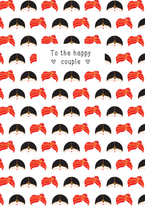To the Happy Couple Pattern Wedding Card