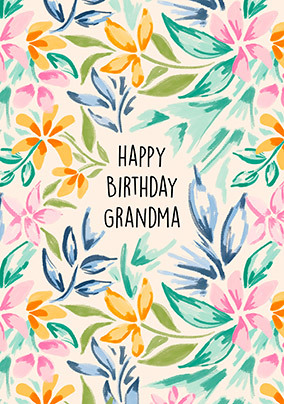 Happy Birthday Grandma Floral Card