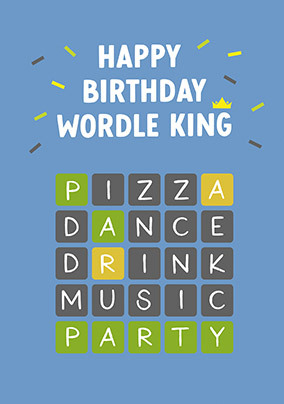 Word King Birthday Card