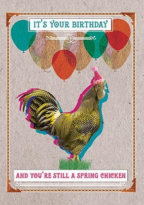 Spring Chicken Birthday Card