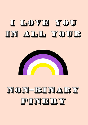Non-Binary Finery Anniversary Card