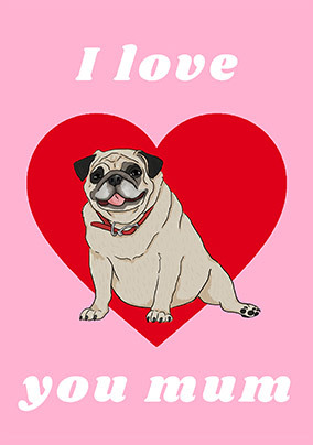 ZDISC 02/03 PETA FLAT FACE DOGS ISSUE - Pug Mother's Day Card