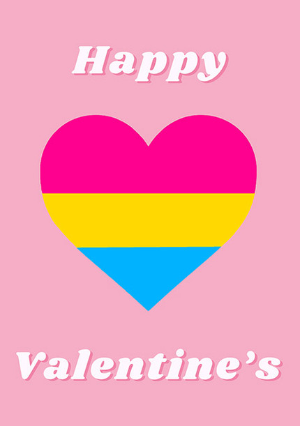 Pansexual Flag Valentine's Card