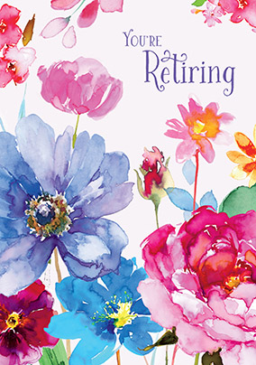 Pretty Floral Watercolour Retirement Congratulations Card